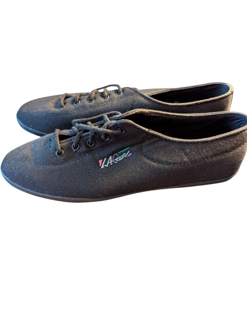 LA Gear Womens Black Canvas Lifestyle Casual Shoes Size 9.5